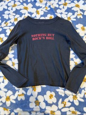 Brandy Melville/John Galt "Nothing But Rock'n Roll" Graphic Long Sleeve Tee